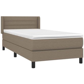 vidaXL Cama Box Spring Con Colch&oacute;n Tela Gris Taupe 90x190 Cm Vidaxl