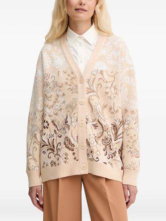 Guess Co floral-print cardigan - women - Fabric - M - Neutrals