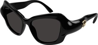 Balenciaga Grey Butterfly Ladies Sunglasses BB0353S 001 58