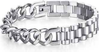 Firetti Edelstahlarmband »Schmuck Geschenk Armband Panzerkette kombiniert, verstellbar«