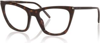 Saint Laurent 55mm Cat Eye optical glasses in Tortoise at Nordstrom