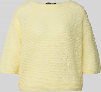 Luisa Cerano Luisa Cerano Relaxed Fit Strickshirt mit Alpaka-Anteil in Strick-Optik in Hellgelb, Gr&ouml;&szlig;e 34