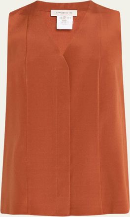 Lafayette 148 New York Sleeveless Organic Stretch Silk Blouse