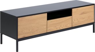 Furniture To Go Seaford TV Unit 2 Doors 1 Drawer in Black & Oak