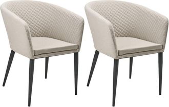 Beliani Beliani - Conjunto De 2 Sillas Modernas De Exterior E Interior De Tela Estructura Negra Beige Curgos