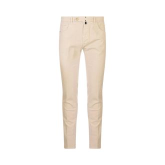 Incotex Heren, Broeken, Beige, Maat: W33 Katoen
