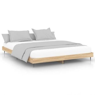 Berkfield Home Bed Frame Sonoma Oak 120x200 cm Engineered Wood in Light Tan | Size: Small Double