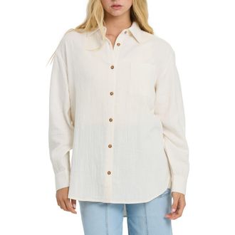 Billabong Wanderer Solid Cotton Shirt in Salt Crystal at Nordstrom, Size X-Small