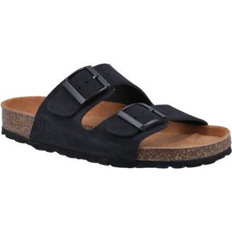 Hush Puppies Brixley Mule Su&egrave;de Dames Zwarte Standaard Sandalen