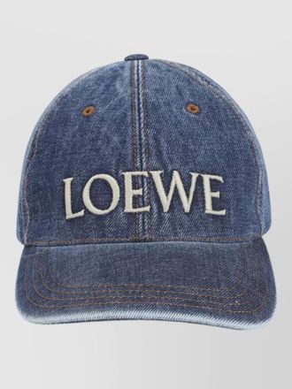 Loewe denim baseball cap adjustable strap curved brim