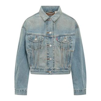 Levi's Denim Jackets, female, Blue, Size: L Shrunken 90s Trucker Jacket