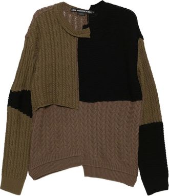 Andersson Bell Maglione asimmetrico con design patchwork - Nero