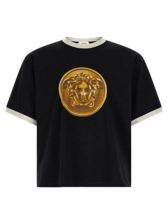 Versace Black Graphic Crew Neck T-Shirt