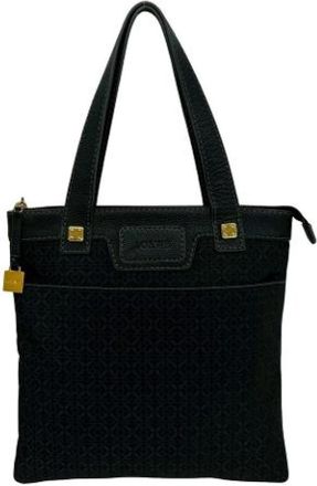 Loewe Pre-owned Canvas Shoulder Bag - Dames - Vintage Schoudertas - Zwart - ONE Size - Leer - Vintage