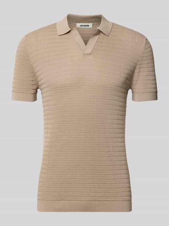 Drykorn Drykorn Slim Fit Strick-Poloshirt mit Strukturmuster Modell BRAIAN in Beige, Gr&ouml;&szlig;e XXL