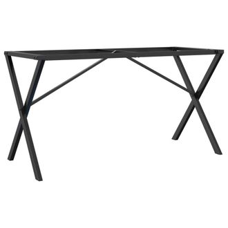 Berkfield Home Dining Table Legs X-Frame 140x60x73 cm Steel in Black | Size: 140 x 60 x 73 cm