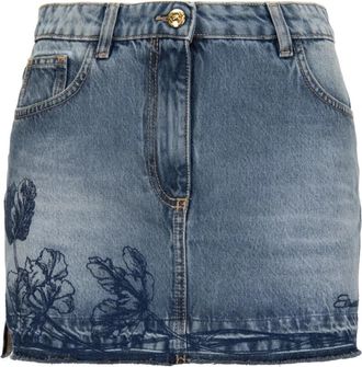 Elisabetta Franchi Denim Rok - Dames - Spijkerrokken - Blauw - S - Denim - Rokken