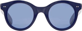 Cutler and Gross Retro Ronde Zonnebril - Dames - Zonnebrillen - Blauw - 47 MM - Accessoires