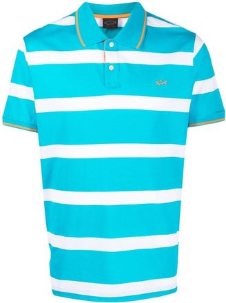 Paul & Shark organic cotton striped polo shirt - men - Organic Cotton - XXXXL - Blue