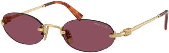 Miu Miu Sunglasses, unisex, Yellow, Size: 51 MM MU A54S Oval Sunglasses