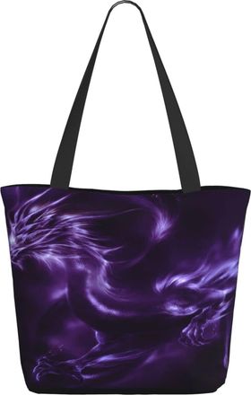 AOOEDM Dragon With Purple Color Ladies Shopping Bag 13x11x7in.The Perfect ValentineS Day Gift.It Is The Best ValentineS Day Gift For Mom, Daughter, Wife,Etc