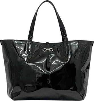 Ferragamo Pre-owned Leren Schoudertas - Dames - Vintage Shopper - Zwart - ONE Size - Leer - Vintage