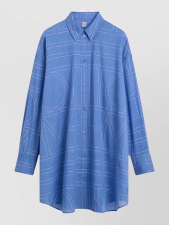 Toteme oversized cotton blend shirt geometric pattern