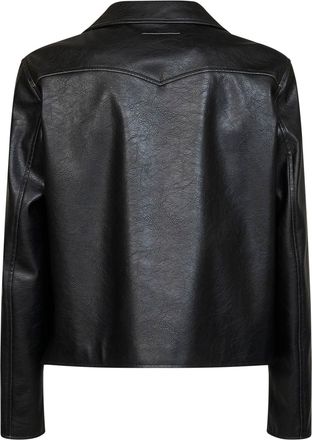 Maison Margiela Mens Bomber Jacket Faux Leather Black Polyester