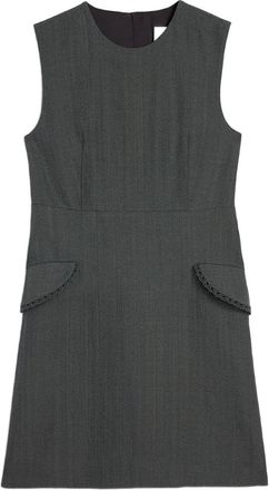 Jil Sander Abito corto con bordo in pizzo - Grigio