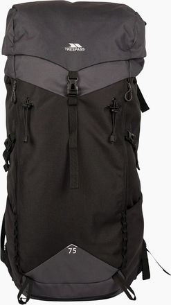 Trespass Pass 75L Hiking Backpack - Black/Grey - Size: ONE size