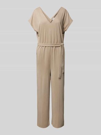 Jake*s Casual Jumpsuit mit Bindeg&uuml;rtel in Schlamm, Gr&ouml;&szlig;e XS
