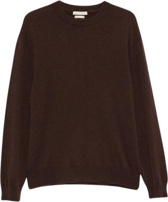 Daniele Fiesoli Trui met ronde hals - Heren - Ronde hals truien - Bruin - 2XL - Wol - Truien & Vesten