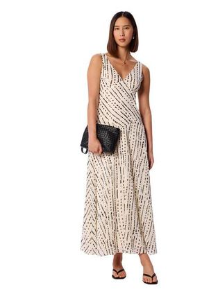 Whistles Dashed Spot Dobby Maxi Dress in White/multi at Nordstrom, Size 10