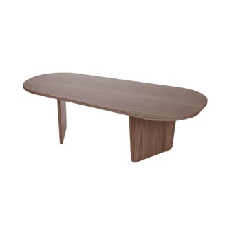 Calicosy Mesa baja y tapa de bordes redondeados l130 cm - nogal