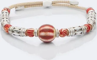 Isabel Marant Pulsera Janis de metal y piel con cuentas