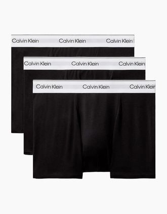 Calvin Klein Mens Calvin Klein 3 Pack Icon Cotton Stretch Relaxed Fit Trunk - Black - Size: 37/36/32