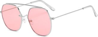 Generic Metal Mens Sunglasses Vacation Beach Outdoor Womens Sun Glasses(Pink)