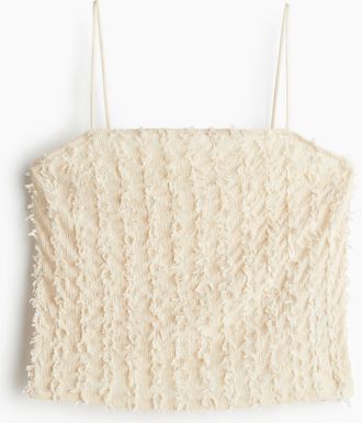 H&M Trägertop mit Fransen - Beige