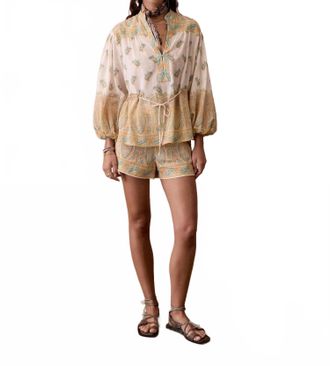 Boteh Jardin Smock Shirt In Cr&egrave;me