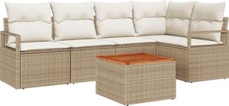 vidaXL Vidaxl - Garden Sofa Set 6 pcs Beige, white