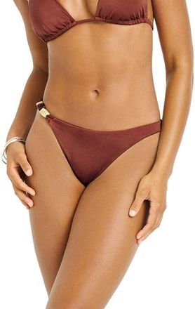 Vitamin A Terra Beaded Bikini Bottoms in Red Ochre at Nordstrom, Size X-Small