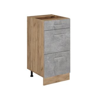 Vicco Mueble Bajo De Cocina R-line, Hormig&oacute;n, 40 Cm Con Cajones, Sin Encimera