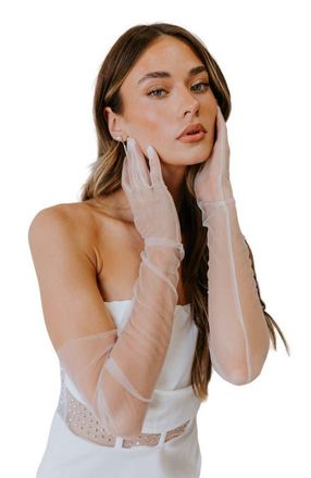 Untamed Petals Bishop Gloves in Ivory at Nordstrom