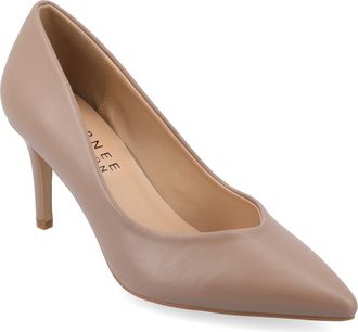 Journee Collection Gabriella SuperNatural Shades Slip On Pointed Toe Pump in Rosewood at Nordstrom Rack, Size 9.5
