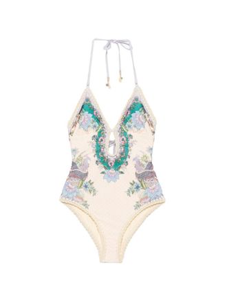 Zimmermann Cream Floral Swimwear