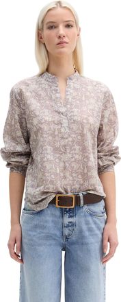 Marc O'Polo Langarmbluse MARC OPOLO, Damen, Gr. 38, multi, dusty lavender, Web, Obermaterial: 100% Baumwolle, regular fit normal, V-Ausschnitt, Manschette, Blusen