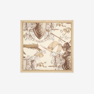 Burberry Etched Knight Silk Scarf