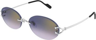 Cartier Ct 0551S 003 Zonnebrillen - unisex - Zonnebrillen - Grijs - 55 MM - Accessoires