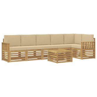 vidaXL Conjunto De Sof&aacute;s De Exterior 7 Pcs Y Beige 59 X 59 X 37 Cm Vidaxl