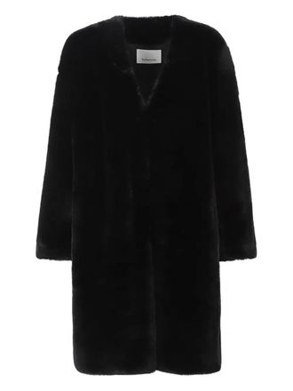 Frankie Shop Matera collarless coat - Zwart